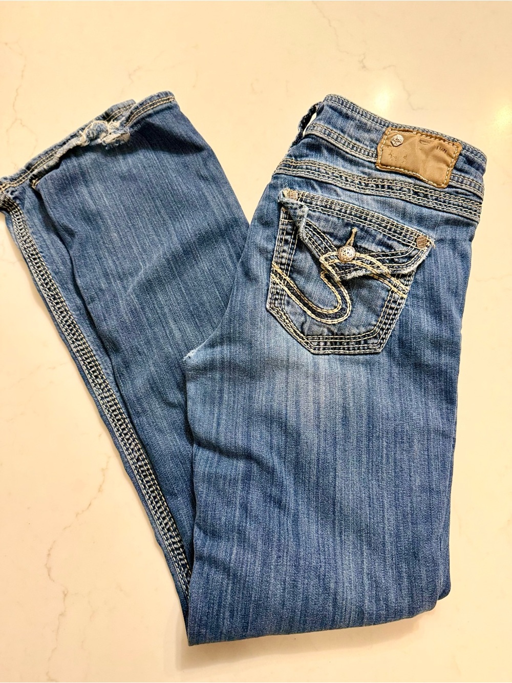 Silver Jeans Straight Leg Blue Denim Jeans